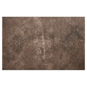 Velvety Bronze Damask   Brown Baroque Grunge Stoff