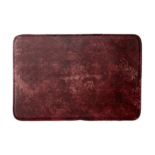Velvety Henna Damask Red Distressed Grunge Badematte