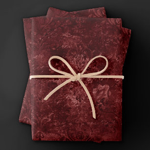 Velvety Henna Damask Red Distressed Grunge Geschenkpapier Set