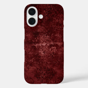 Velvety Henna Damask   Red Distressed Grunge iPhone 16 Hülle