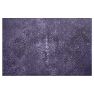 Velvety Midnight Damask   Indigo Lila Grunge Stoff