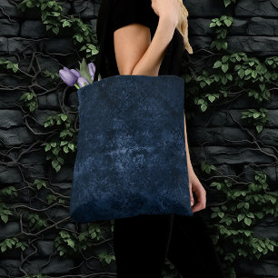 Velvety Navy Damask   Dark Blue Grunge Barock Tasche