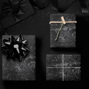 Velvety Onyx Damask   Black Vampy Grunge Baroque Geschenkpapier Set