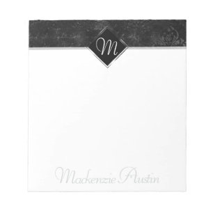 Velvety Onyx Damask Black Vampy Grunge Baroque Notizblock