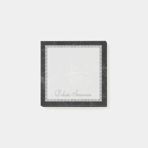 Velvety Onyx Damask Black Vampy Grunge Custom Post-it Klebezettel
