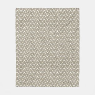 Velvety Sand Brown Kleines Zickzack Muster Fleecedecke