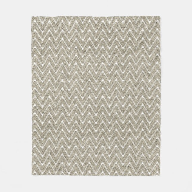 Velvety Sand Brown Kleines Zickzack Muster Fleecedecke (Vorderseite)