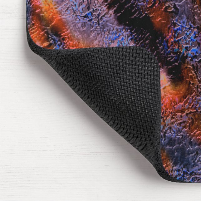 Velvety Textur mit rot-blauer Ölfarbe verschmiert Mousepad (Ecke)
