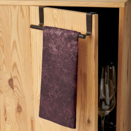 Velvety Wine Damask | Bordeaux Sangria Glam Geschirrtuch