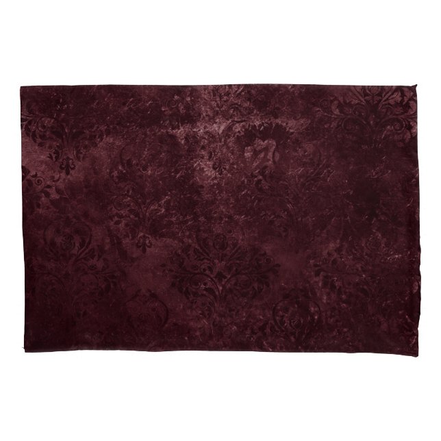 Velvety Wine Damask | Bordeaux Sangria Glam Kissenbezug (Vorderseite)