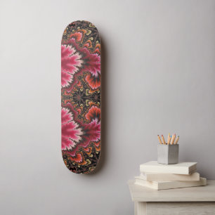Velvour Soft Pink Floral Look Fraktal Abstrakt Skateboard