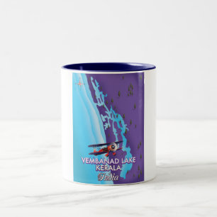 Vembanad Lake, Indien Reiseplakat Zweifarbige Tasse