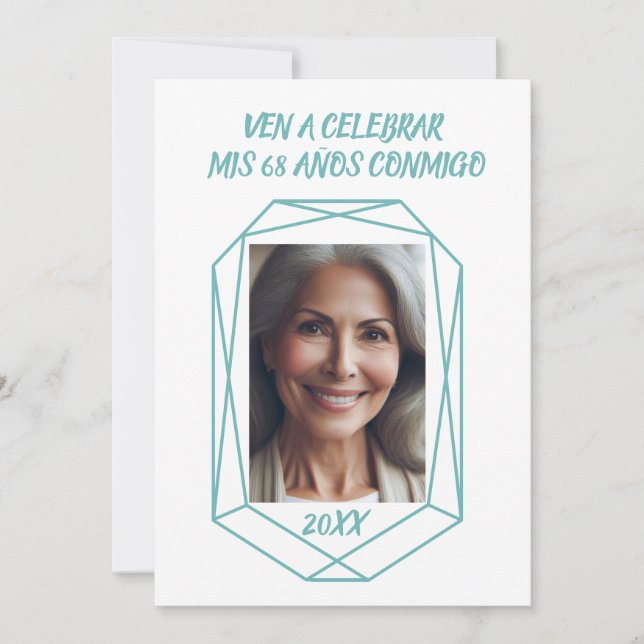 Ven A Celebrar mis 68 Años Fiesta de Cumpleaños Einladung (Vorderseite)