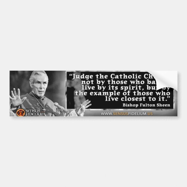 Ven Fulton Sheen "Juding the Church" Aufkleber Autoaufkleber (Vorne)