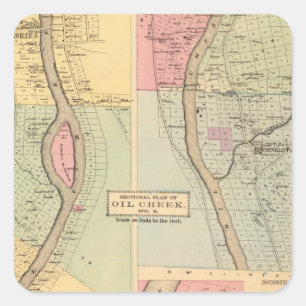 Venango County Pennsylvania, Nebenfluss Crawford Quadratischer Aufkleber