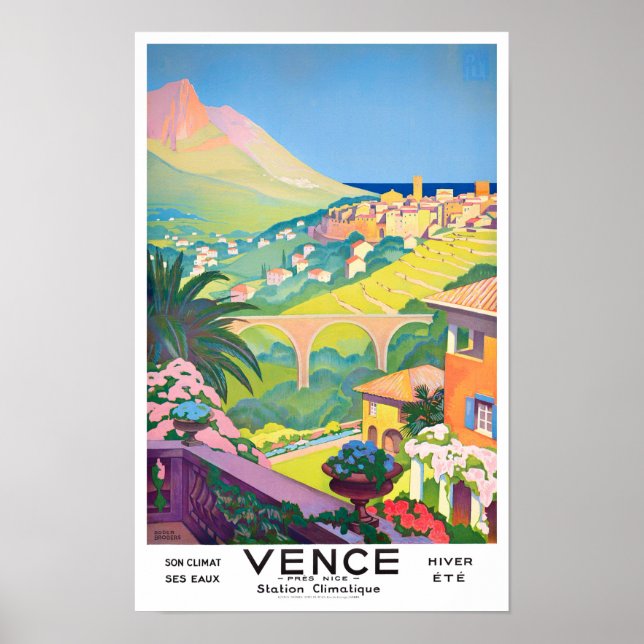 Vence France Vintage Reise Poster (Vorne)