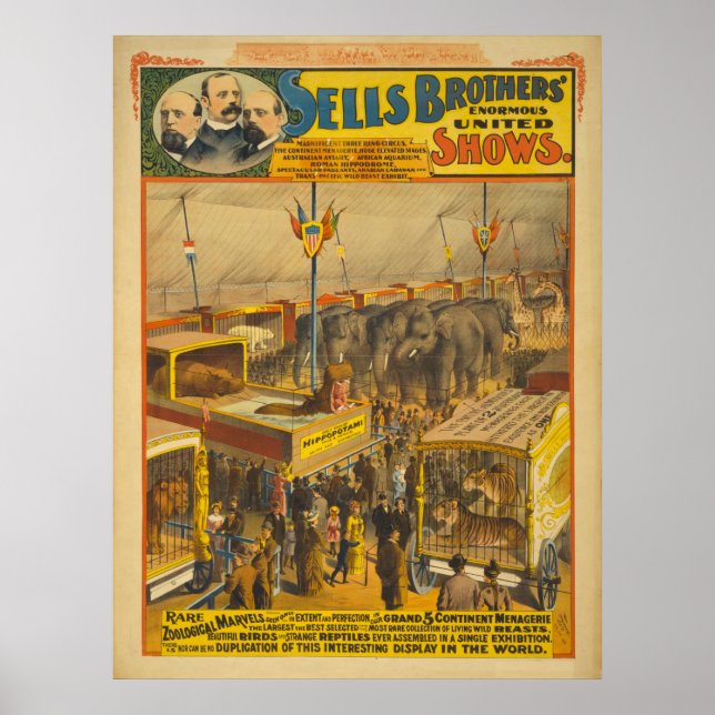 Vend Brothers Zoological Marvels Circus Poster (Devant)