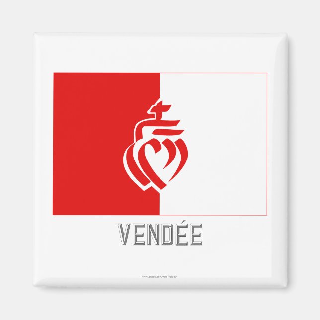 Vendée-Flagge mit Namen Magnet (Vorne)