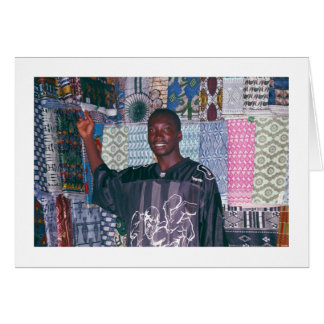 Vendeur de textile au marché de Banjul