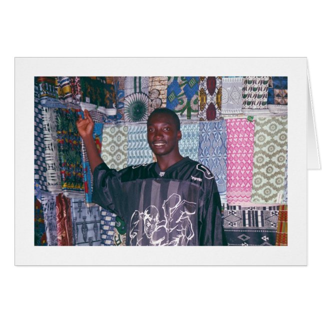 Vendeur de textile au marché de Banjul (Devant horizontal)