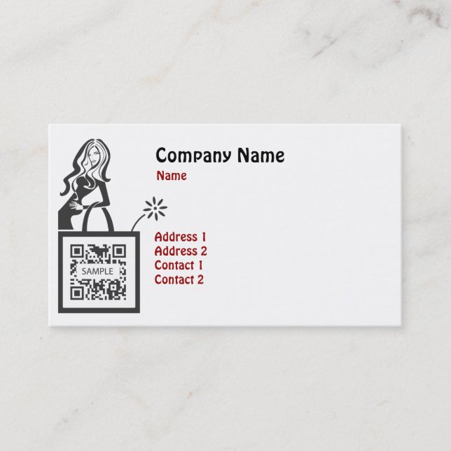 Vendeuse de modèle de carte de visite (Devant)