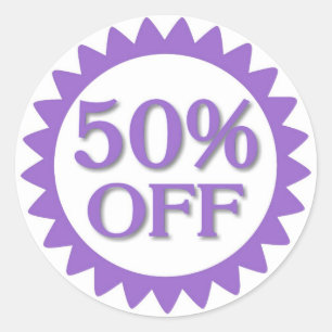 Vendre 50 % des autocollants en cercle violet