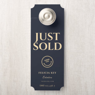 VENDU L'agent immobilier QR Affichette de porte av