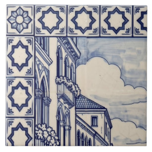 Venedig Azulejo-Wandfliese 1 von 6 oben links Fliese