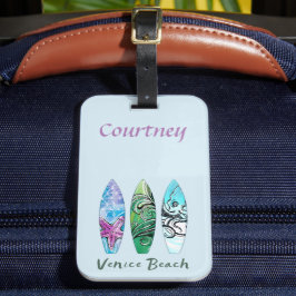 Venedig Beach California Surfboards Personalisiert Gepäckanhänger