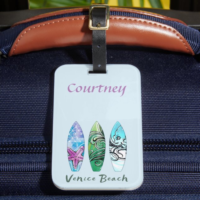 Venedig Beach California Surfboards Personalisiert Gepäckanhänger (Vorderseite Insitu 2)