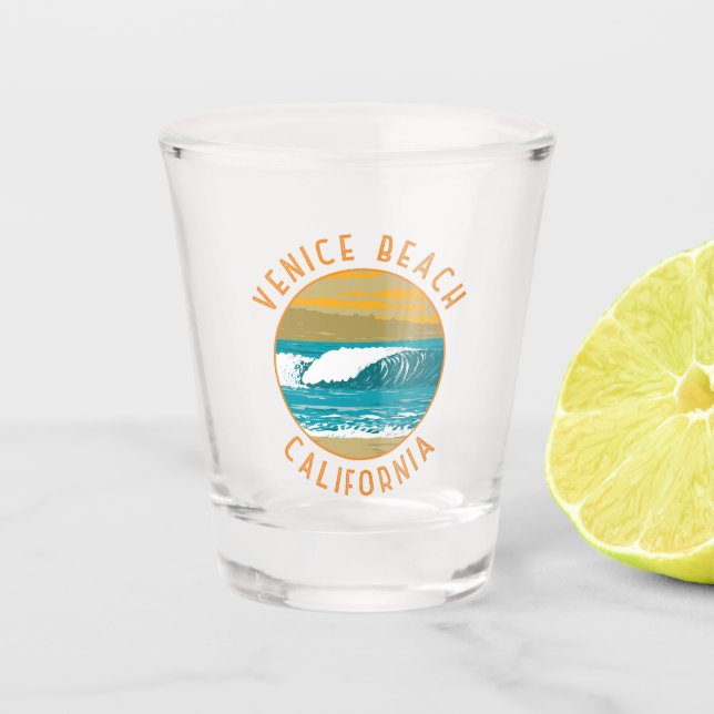 Venedig Beach California Vintage Schnapsglas (Vorderseite)