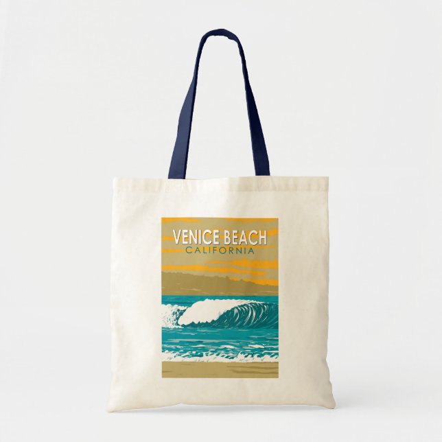Venedig Beach California Vintage Tragetasche (Vorne)
