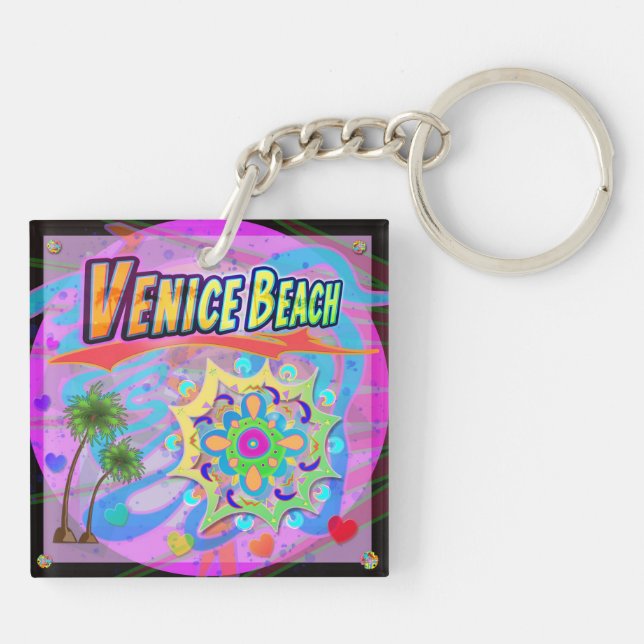 Venedig Beach Der wahre Fortschritt Schlüsselanhän Schlüsselanhänger (Rückseite)
