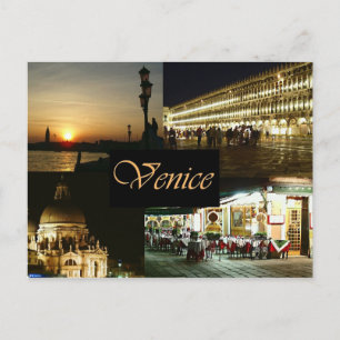Venedig bei Nacht Feiertagspostkarte