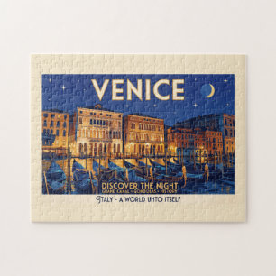 Venedig bei Nacht Grand Canal Gondeln Kunst