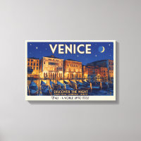Venedig bei Nacht Grand Canal Gondeln Kunst