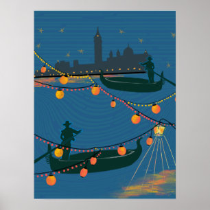Venedig bei Nacht Poster