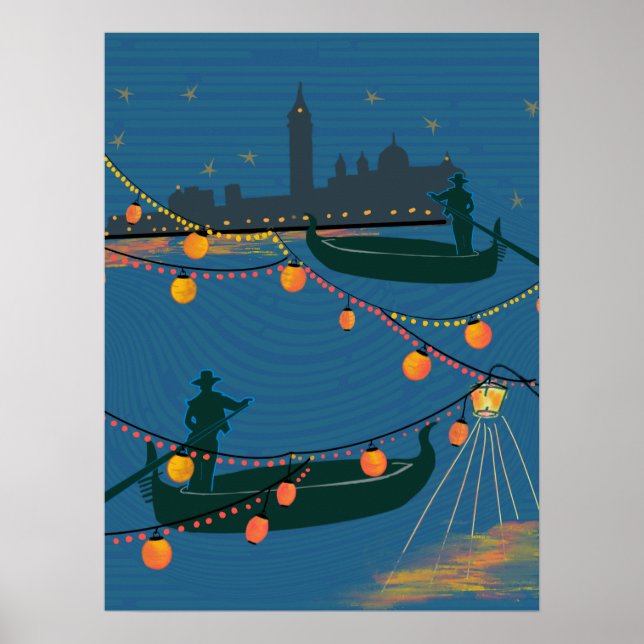 Venedig bei Nacht Poster (Vorne)