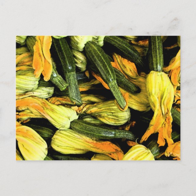 Venedig bei Zuhause Card - Zucchini Blume Postkarte (Vorderseite)