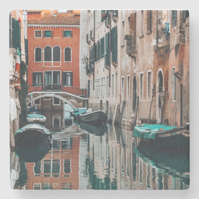 Venedig Boote Steinuntersetzer (Vorderseite)