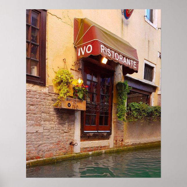 Venedig Canal Architecture Ristorante Street Poster (Vorne)
