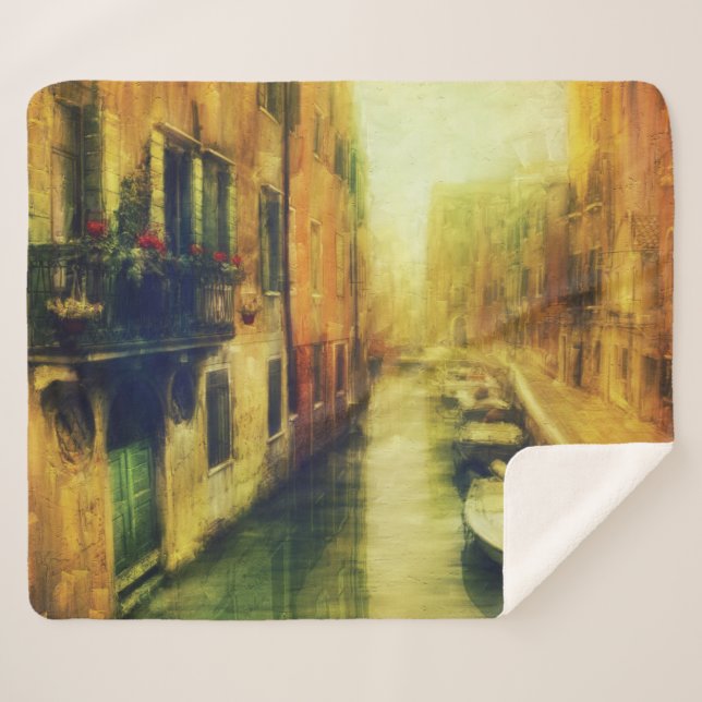 Venedig Canal Balcony Malerei Sherpadecke (Vorderseite (Horizontal))