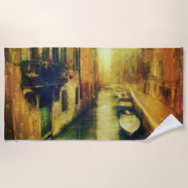 Venedig Canal Balcony Malerei Strandtuch