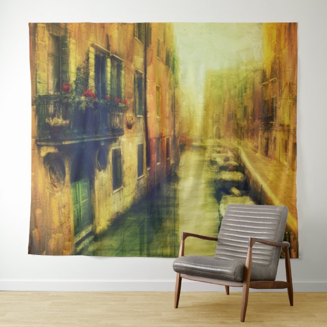 Venedig Canal Balcony Malerei Wandteppich (Beispiel (Horizontal))