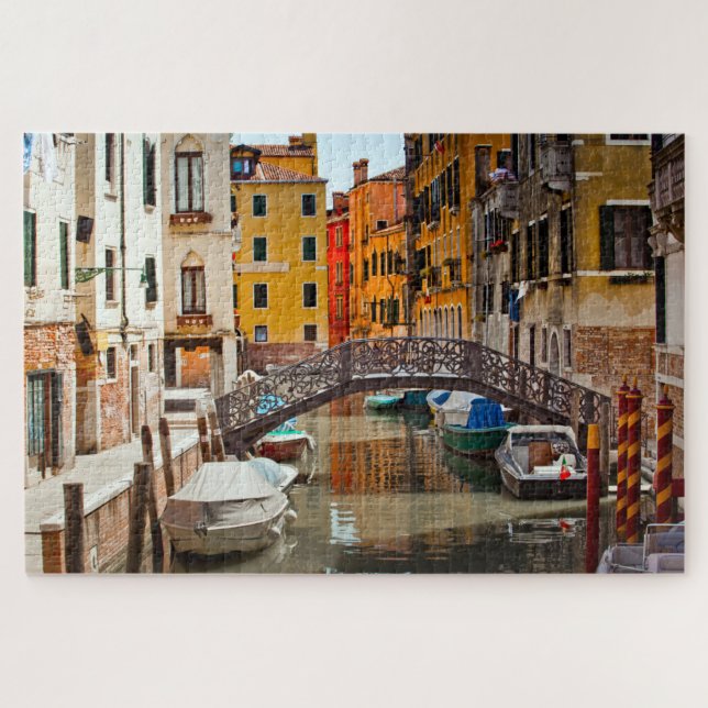 Venedig Canal Bridge Boote Italien Reisen Europa (Horizontal)