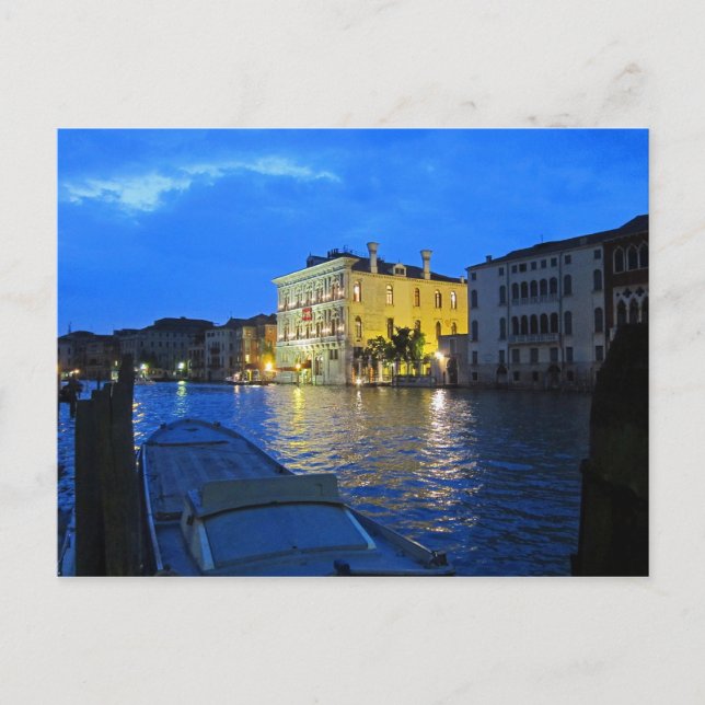 Venedig - Canal Grande bei Nacht Postkarte (Vorderseite)