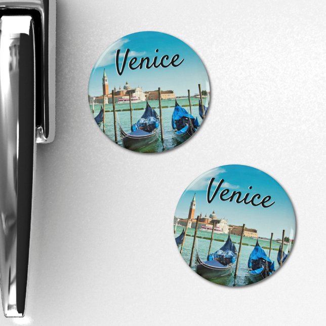Venedig Canal mit blauen Gondeln Magnet (Von Creator hochgeladen)