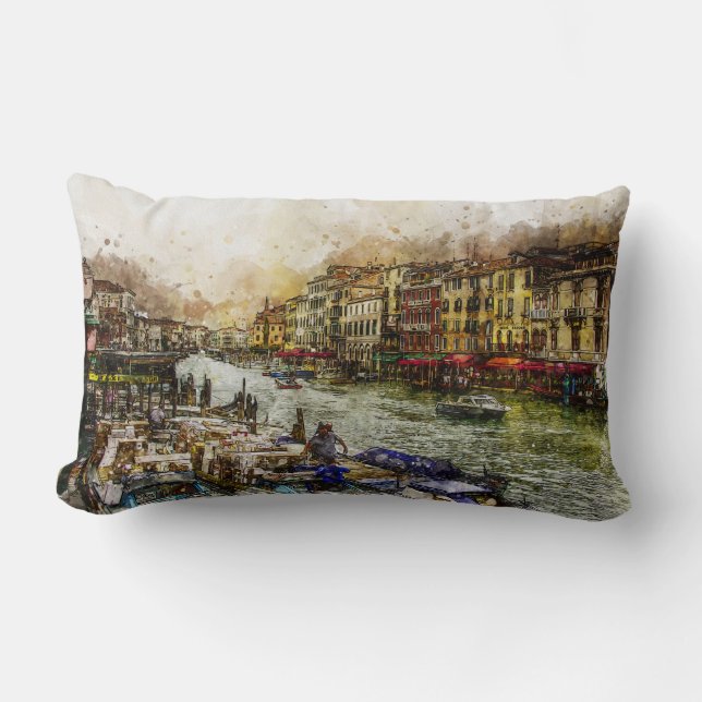 Venedig Canal Scene Lendenkissen (Vorderseite)