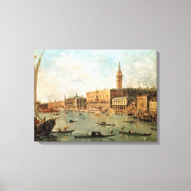 Venedig: Der Dogenpalast und der Molo von der Ba Leinwanddruck (Vorderseite)