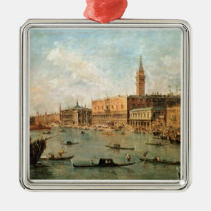 Venedig: Des der Palast und das Molo Doges vom Ba Silbernes Ornament